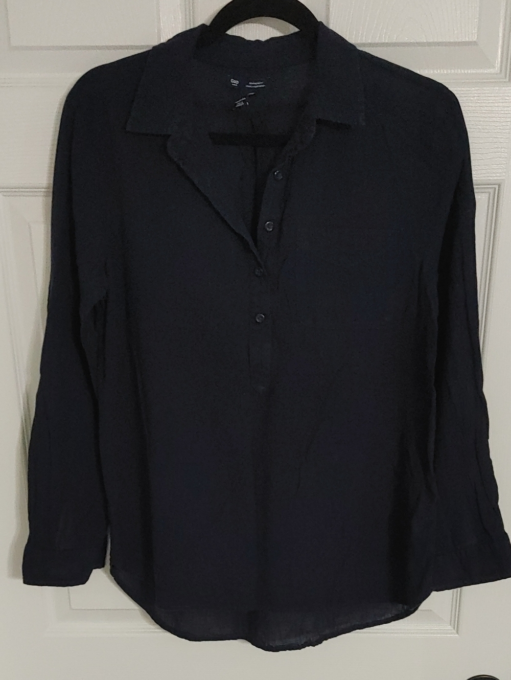 GAP Boyfriend Fit Long Sleeve Button-Front Shirt Cotton Gauze Oversized Small